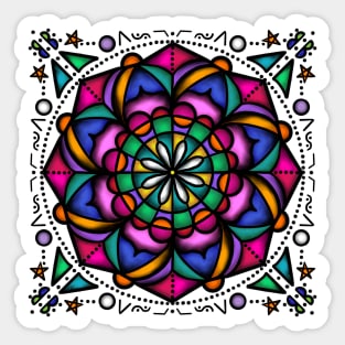 Stained Glass Flower Sticker